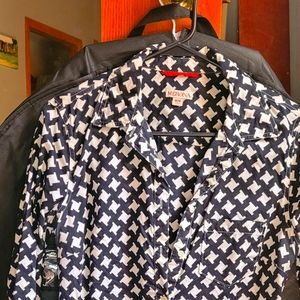 Merona black and white blouse